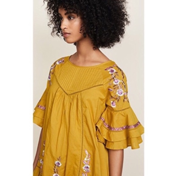 New Free People Pavlo Cotton Embroidered Dress - Picture 3 of 9